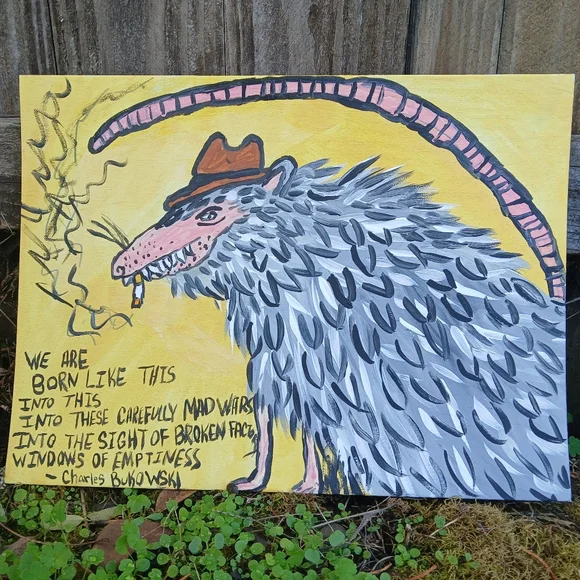 Possum With Bukowski Quote - Picture 2 of 12